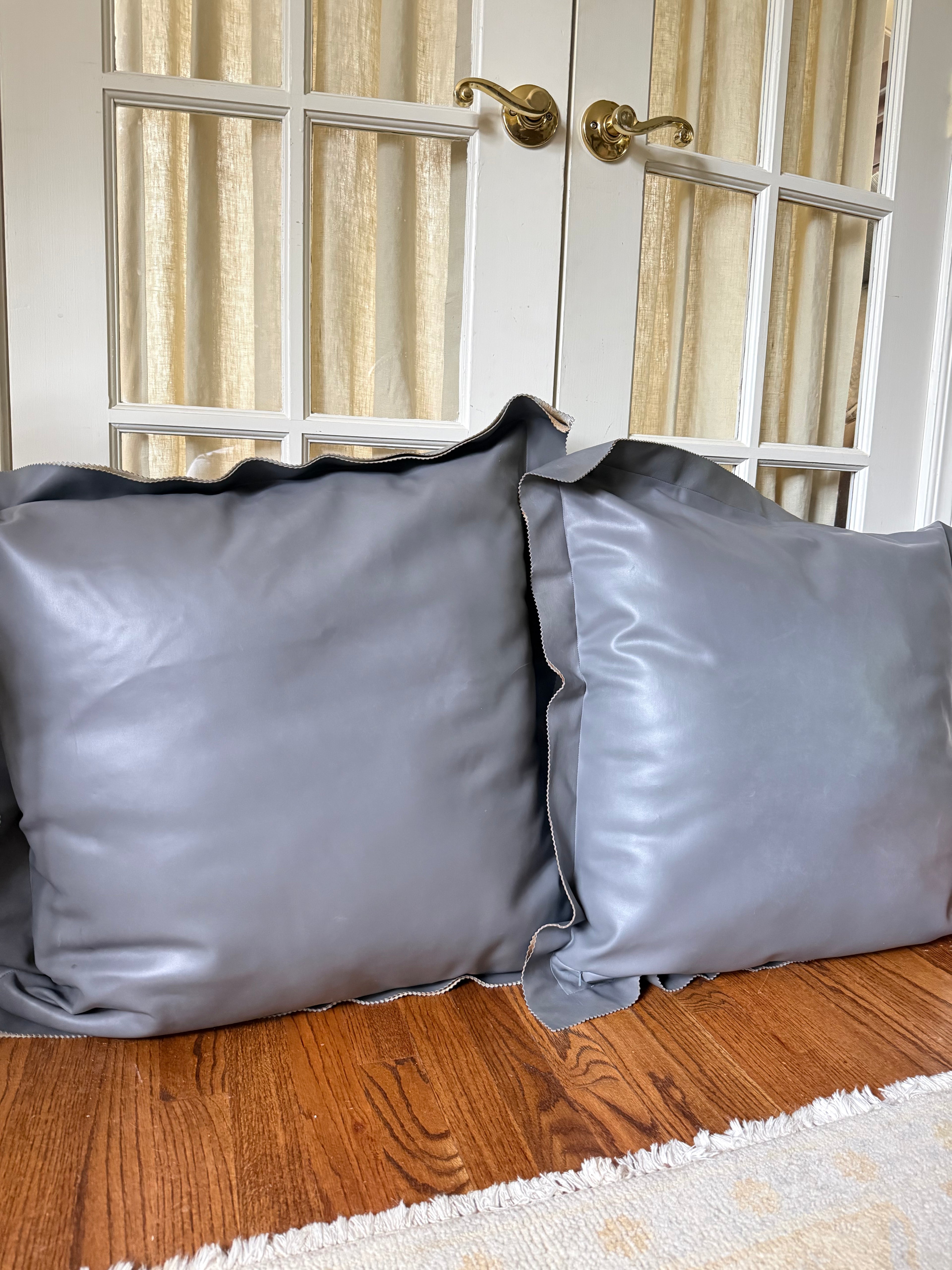 Faux leather shams