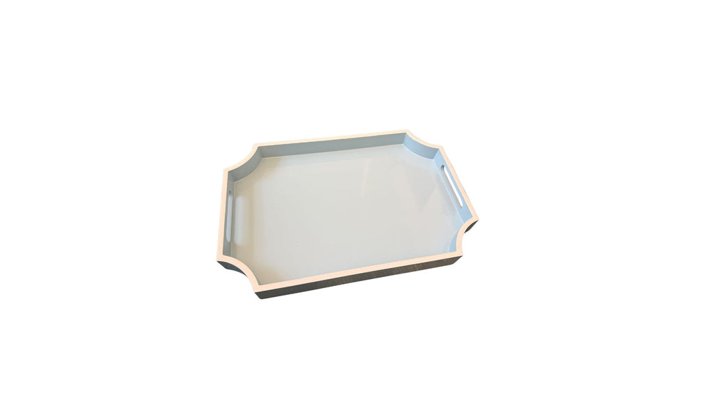 Blue and white coffee table tray